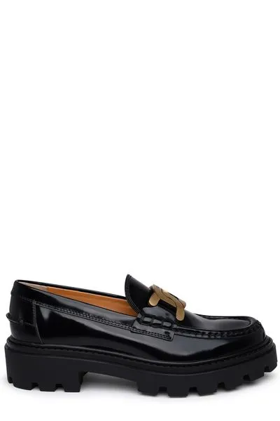 LEATHER LOGO LOAFERS. Loafers Leather Slip On
