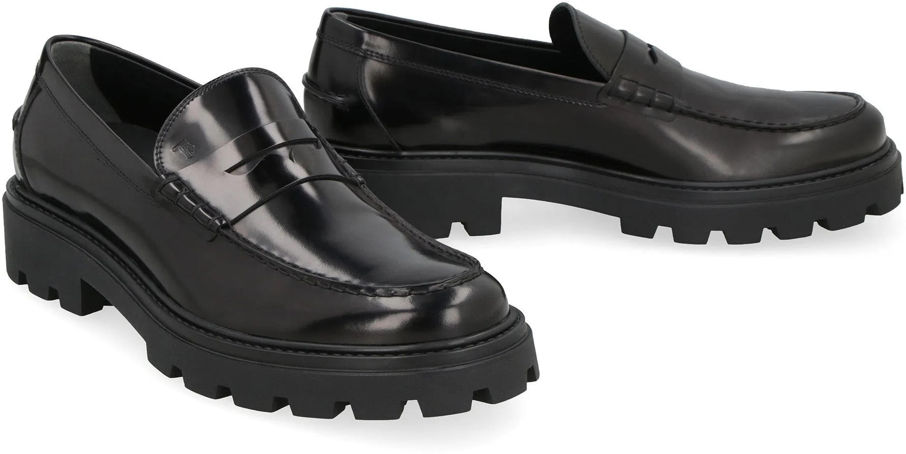 Loafers Tuxedo LEATHER PLATFORM LOAFERS