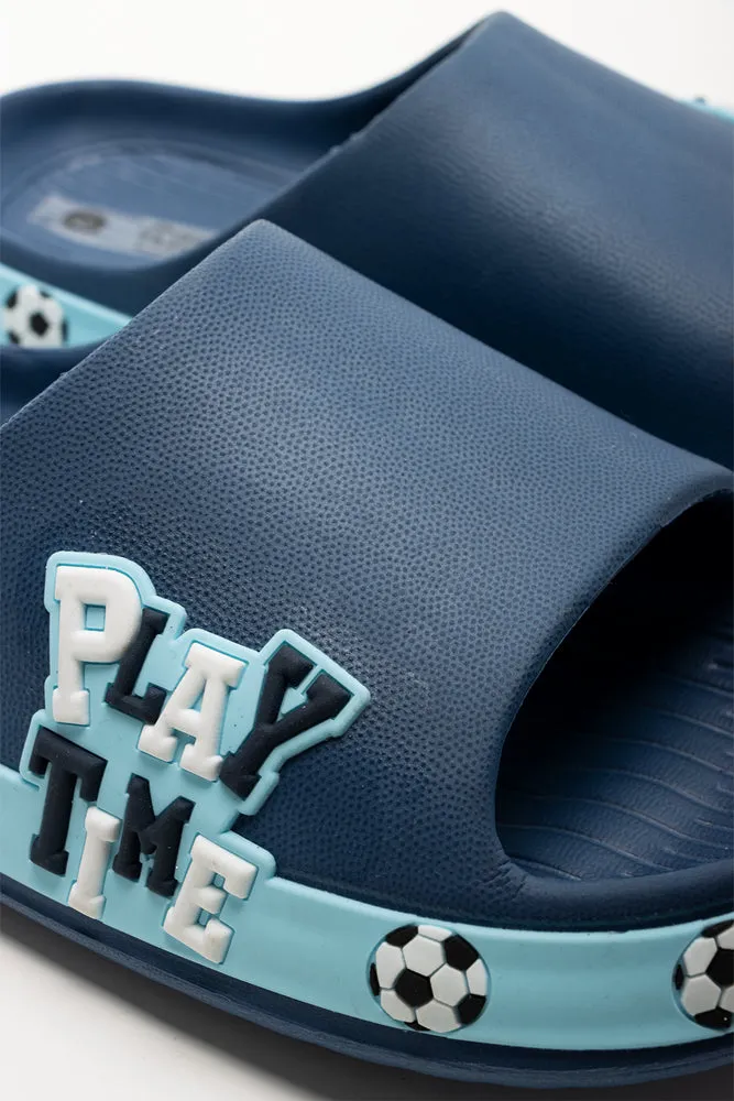 Stylish Running Shoes Foxing Slide Blue