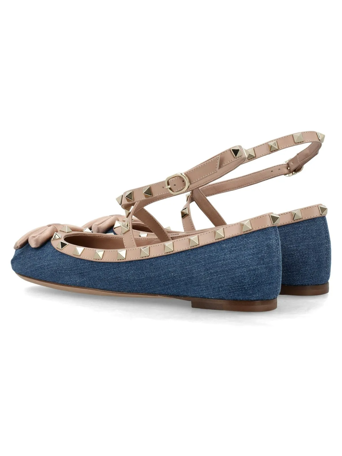Flat Shoe Inserts ROCKSTUD DENIM BALLERINA