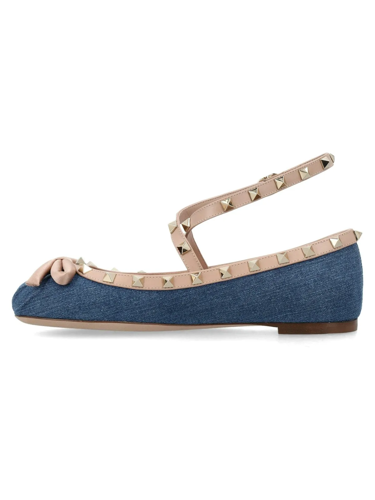 ROCKSTUD DENIM BALLERINA Flat Business Casual Shoes