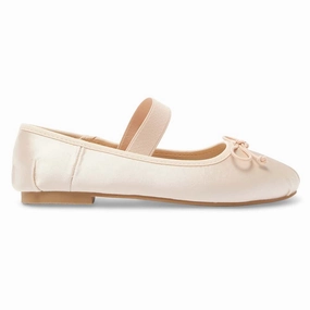 Rose Flat in Blush Satin Low Heel Flat Wedding Shoes With Bling