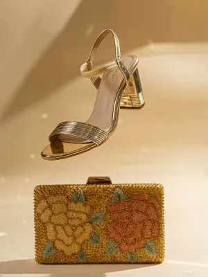 Sandals Comfort Rocia By Regal Gold Women Block Heel Sandals