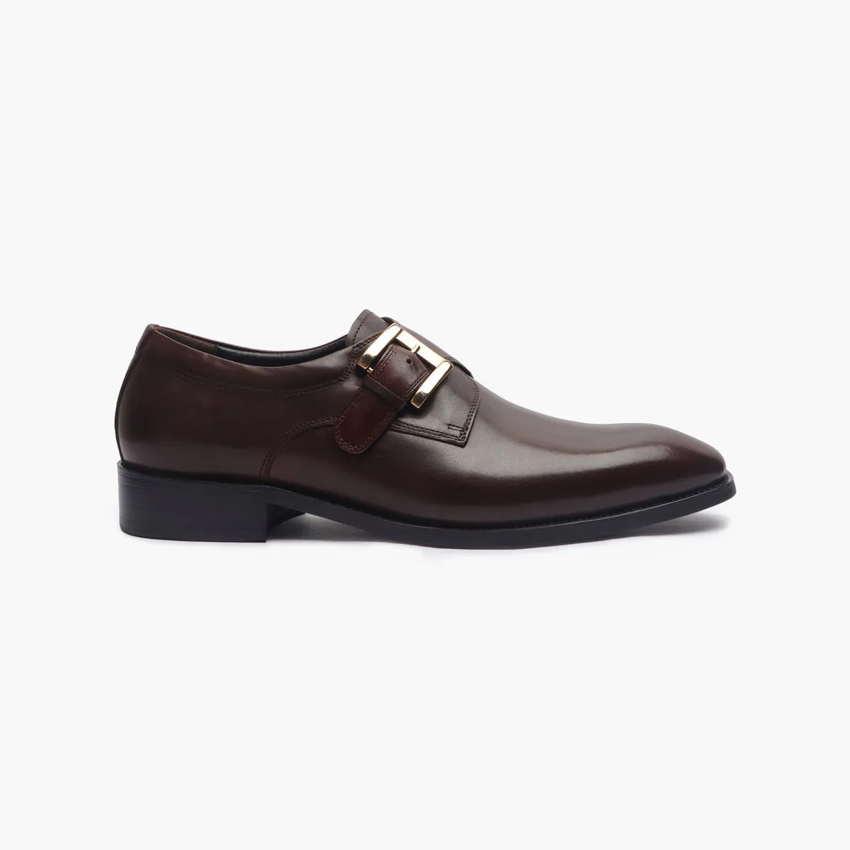 Comfortable Dress Shoes Low Heel Lorelei Premium Leather Monk Strap