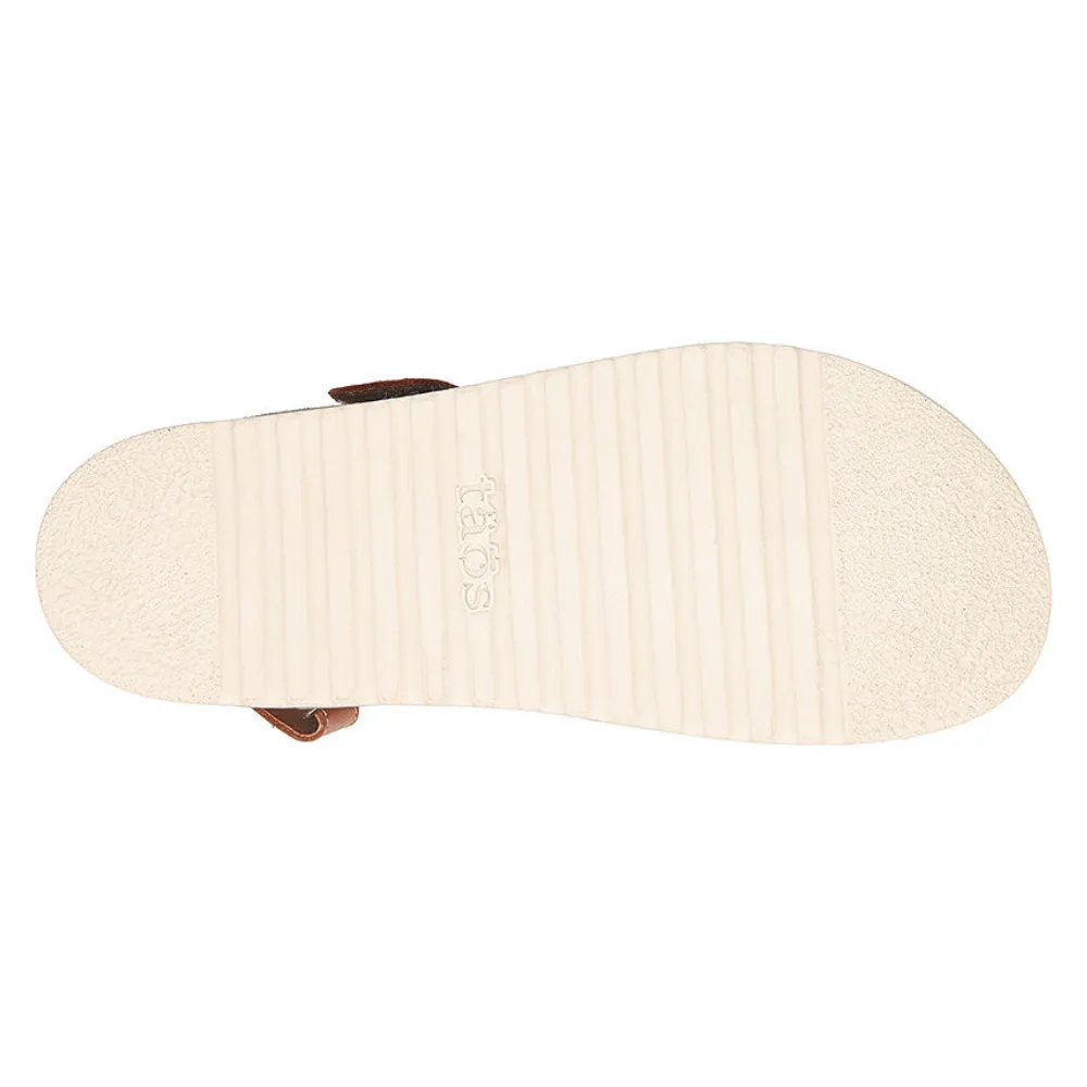 Sandals Chunky Heel Taos Sideways Caramel Leather Sandal (Women's)