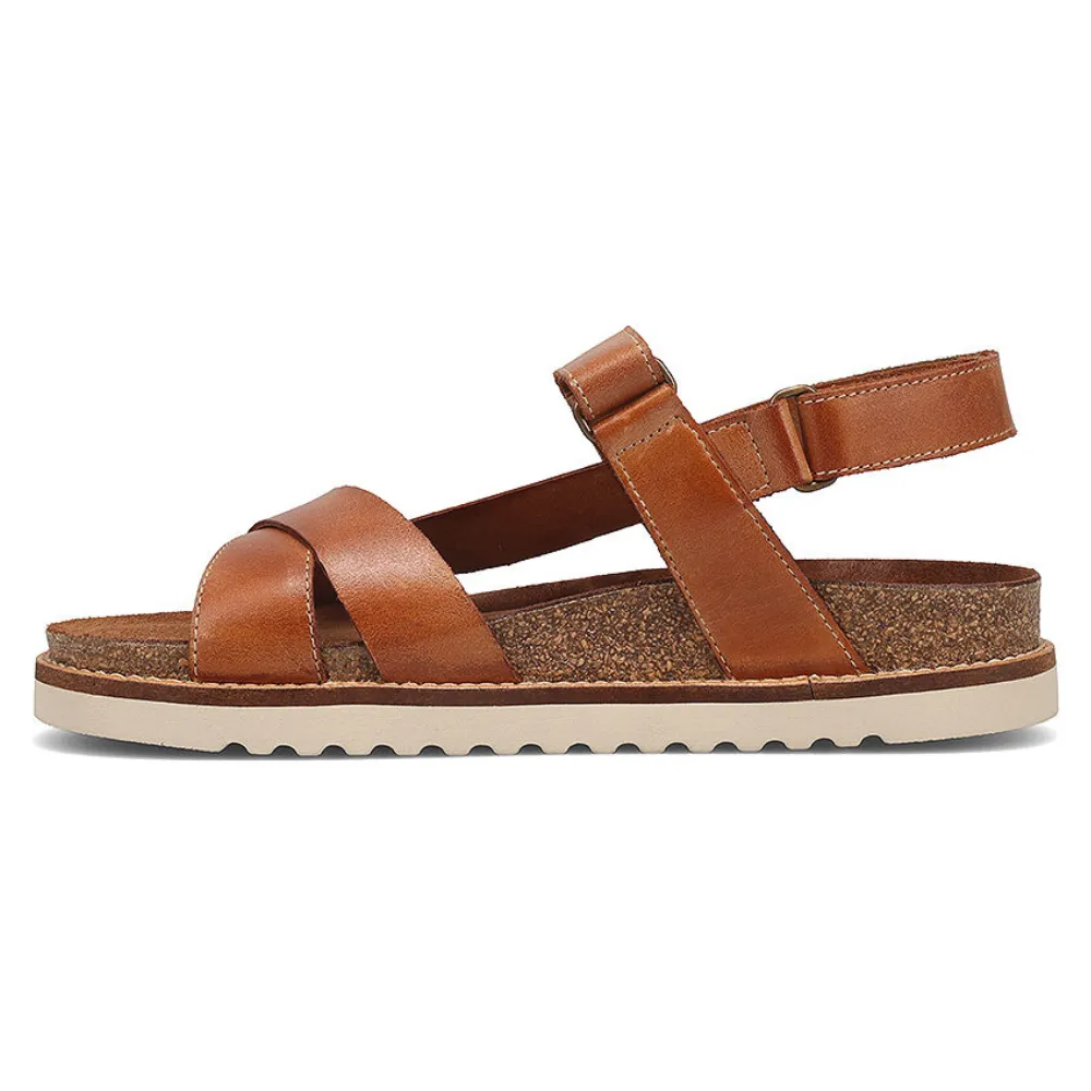 Girls Sandals Size 1 Taos Sideways Caramel Leather Sandal (Women's)