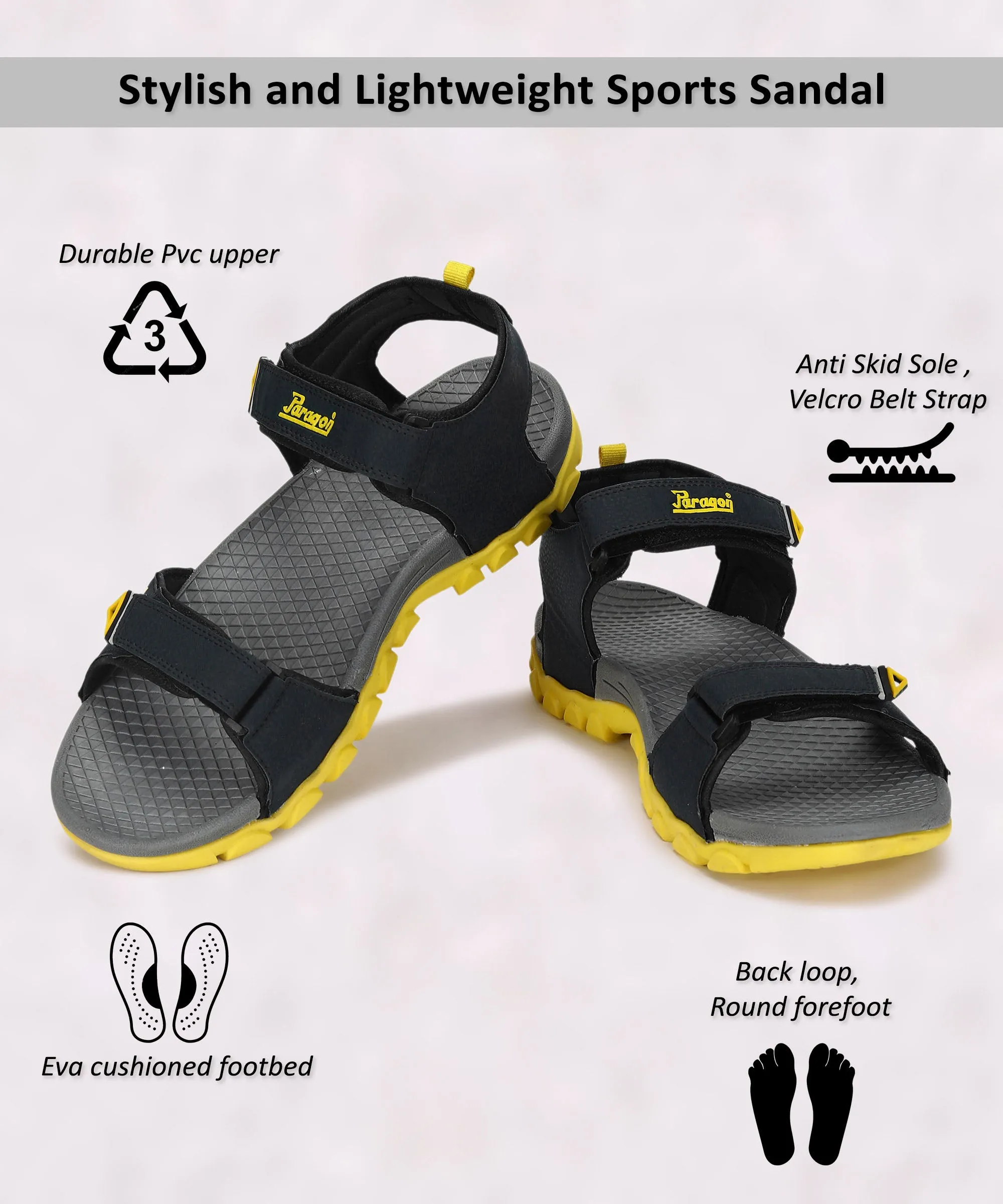 Paragon Blot K1424G Men Stylish Sandals | Comfortable Sandals for Daily Outdoor Use | Casual Formal Sandals with Cushioned Soles Summer Dress Sandals
