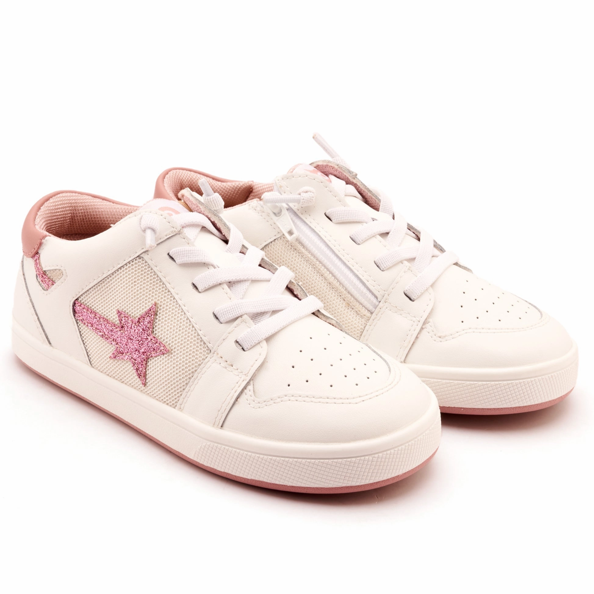 Old Soles Girl's Star Runner Casual Shoes - Snow / Glam Pink / Kiss / Light Pink Montana Millz Sneakers