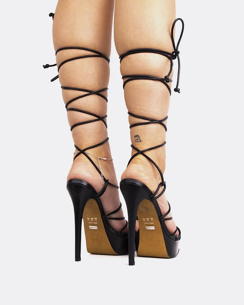 Malibu Black Leather Catherine Malandrino Sandals