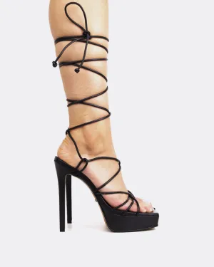 Malibu Black Leather Silver Flat Sandals