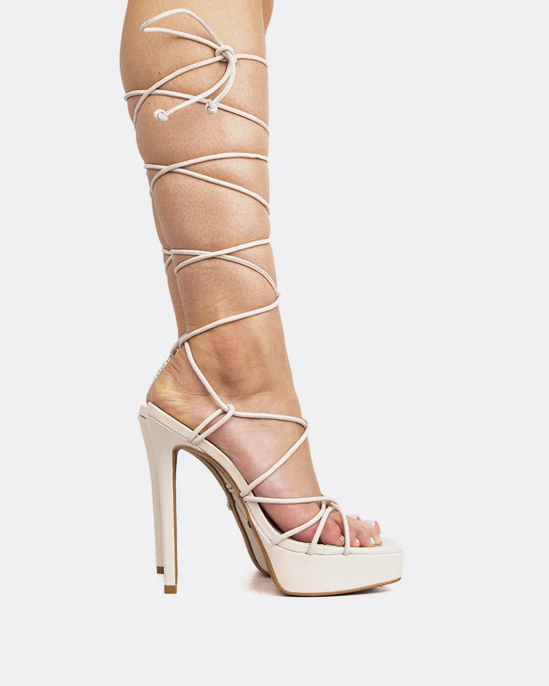 Malibu Off White Leather Doc Sandals