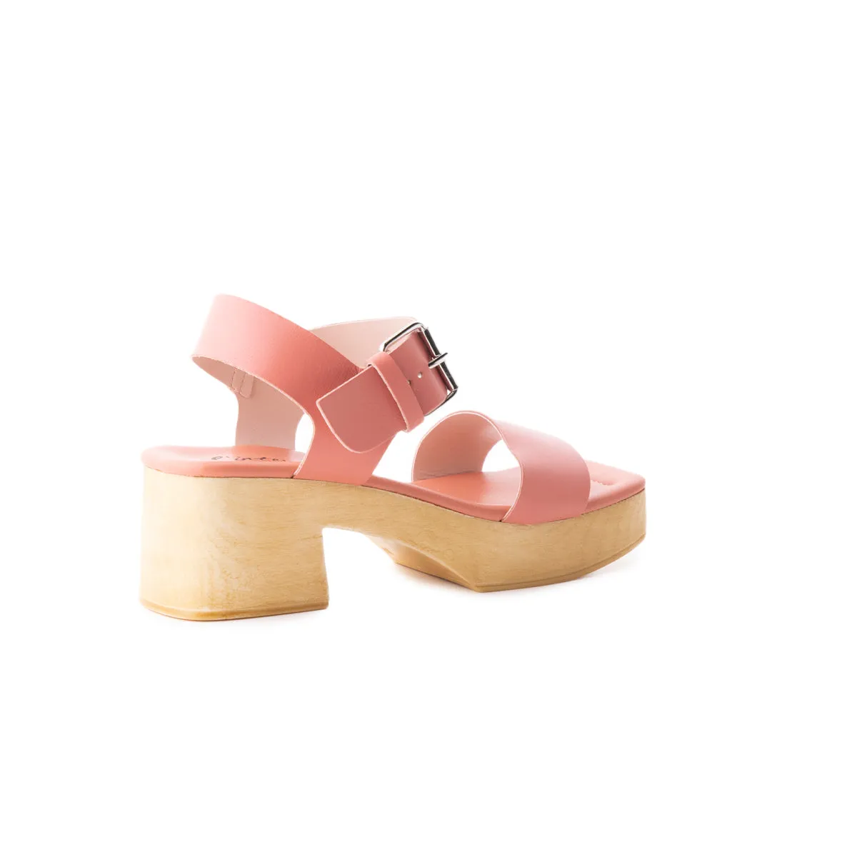 Marion Pink Leather Low Heel Comfort Sandals