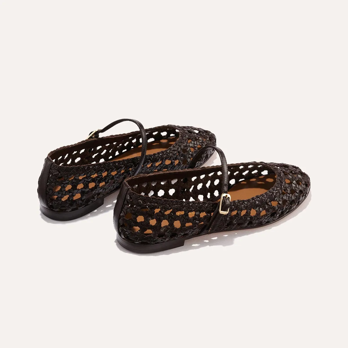 Payless Shoes Flat Sandals The Demi Jane - Espresso Woven Leather
