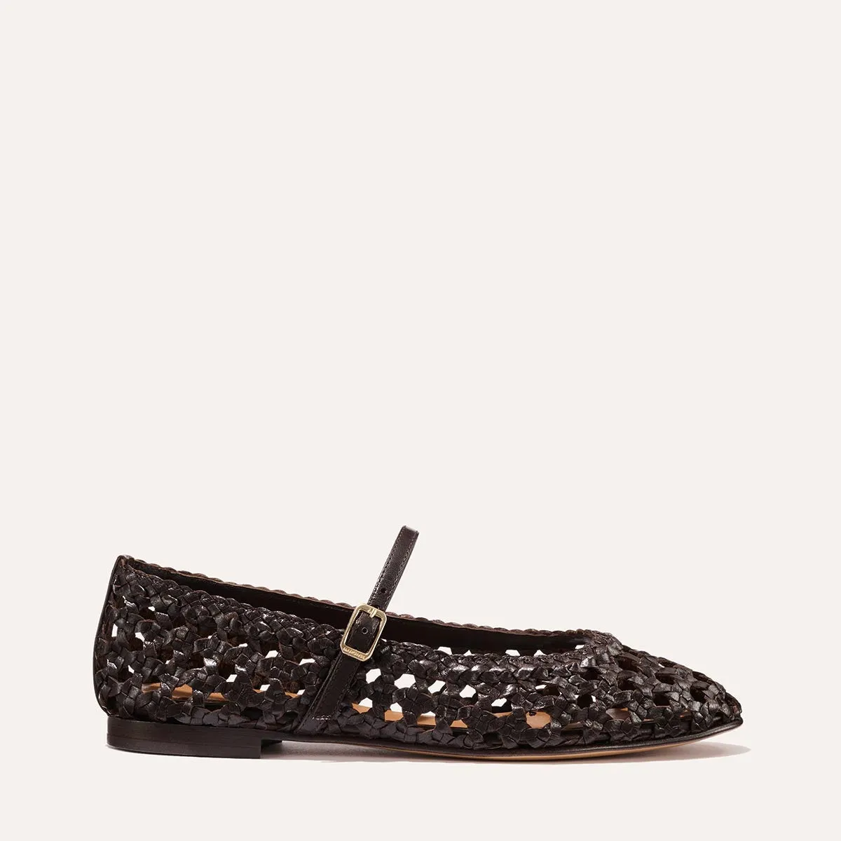 Shoes Like Allbirds Flats The Demi Jane - Espresso Woven Leather