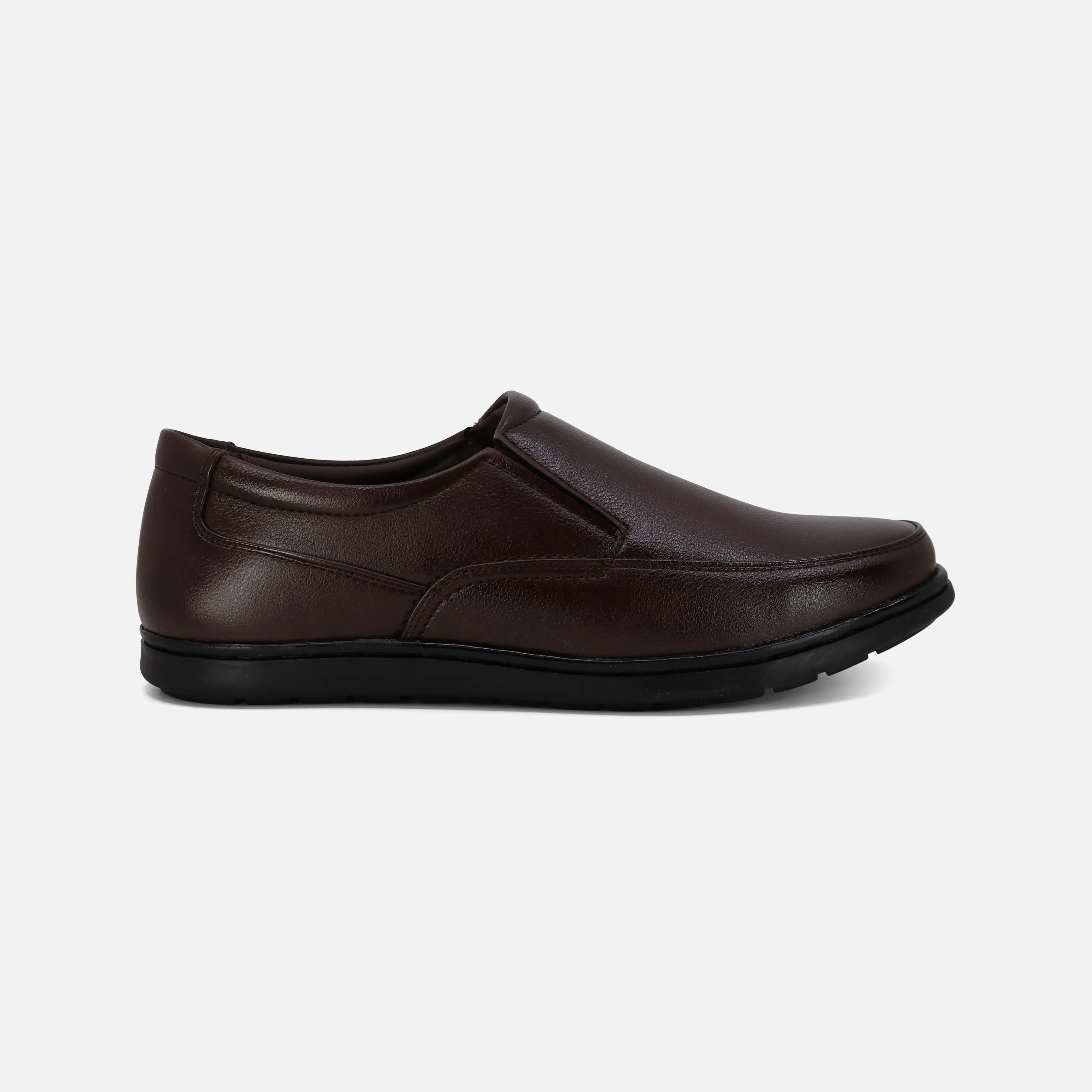 MEN COMFORT SLIP-ON SHOES Dark Brown Dress Shoes Black Pants