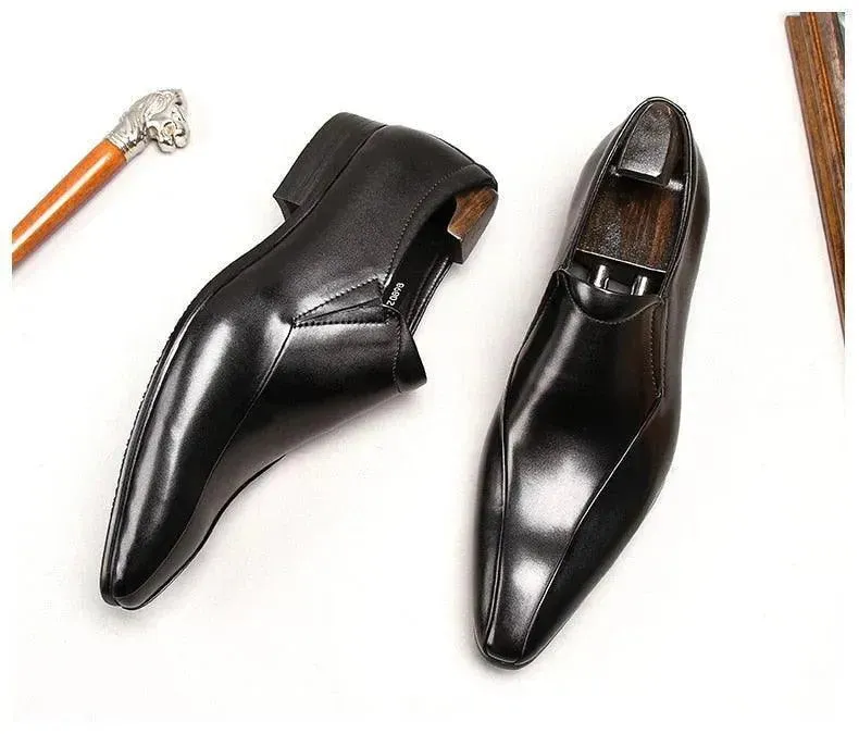 Men  Dress Shoes -  Mussolini Pointed Shoes Slip Ons Sale