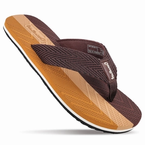 Men's Flip-Flop Slippers - WC6613 Brown Tan Max Slip On