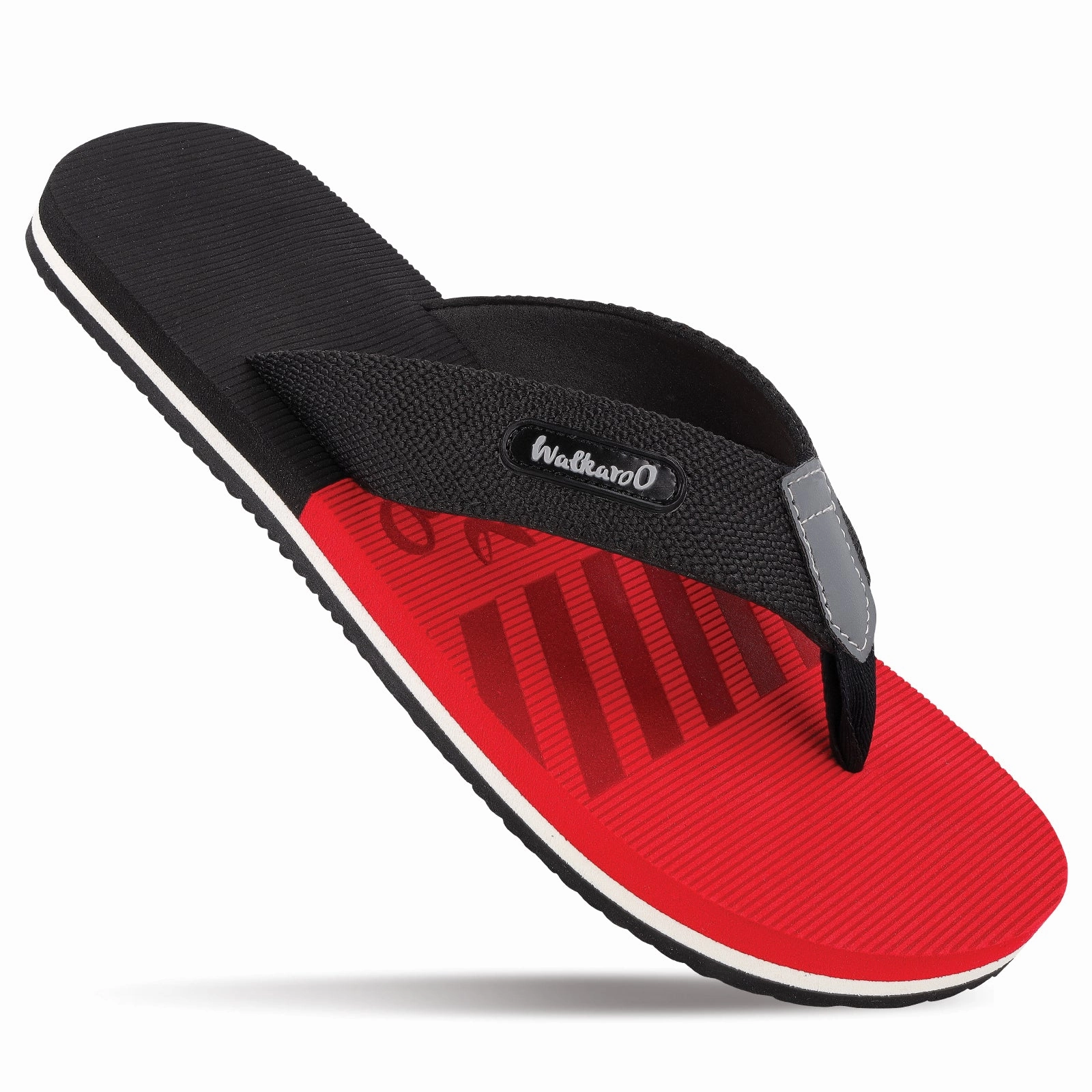 Custom Slip On Sneakers Men's Printed Flip Flop Slippers - WC4258 Black Red