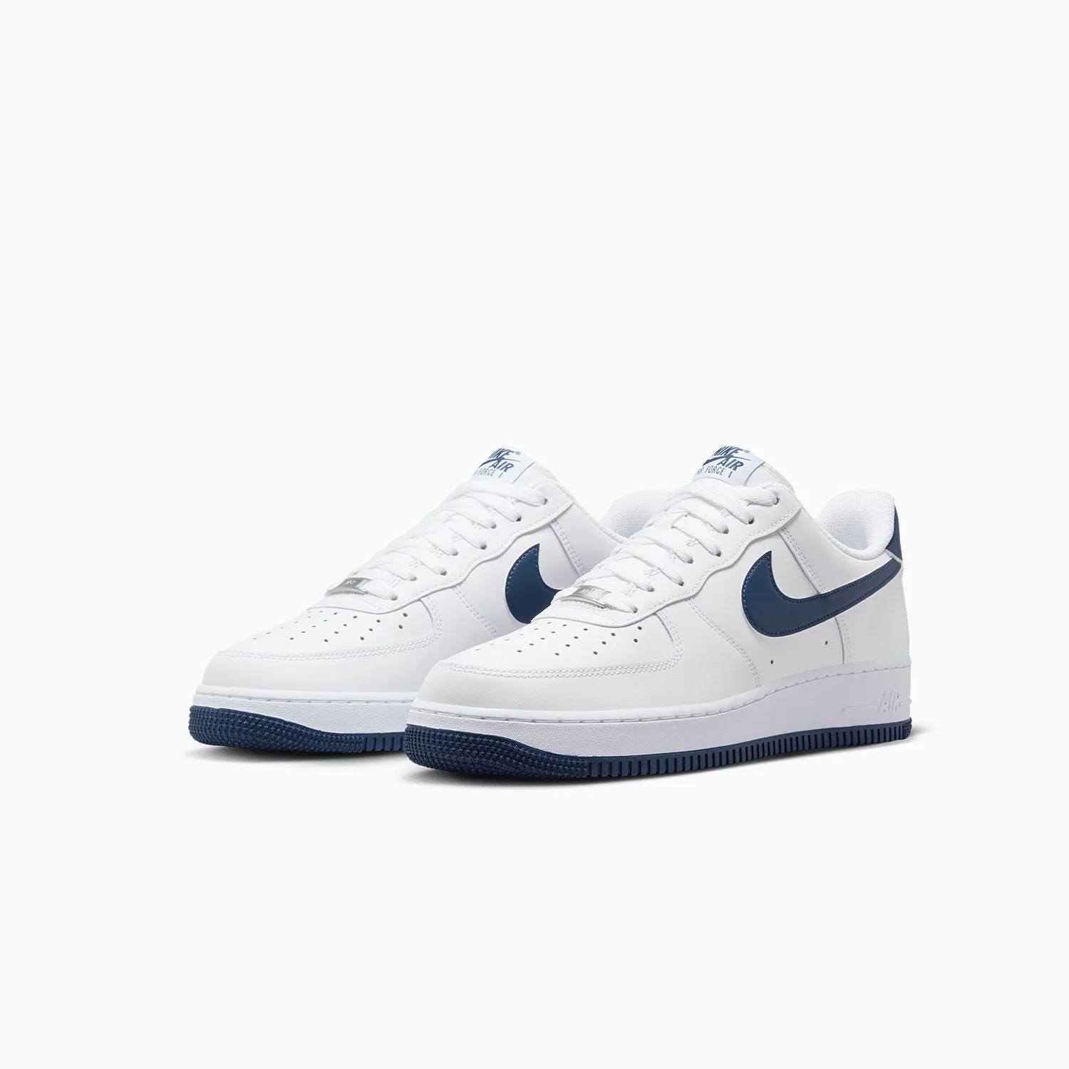 Silver Nike Shoes Men's Air Force 1 `07 "White Navy"