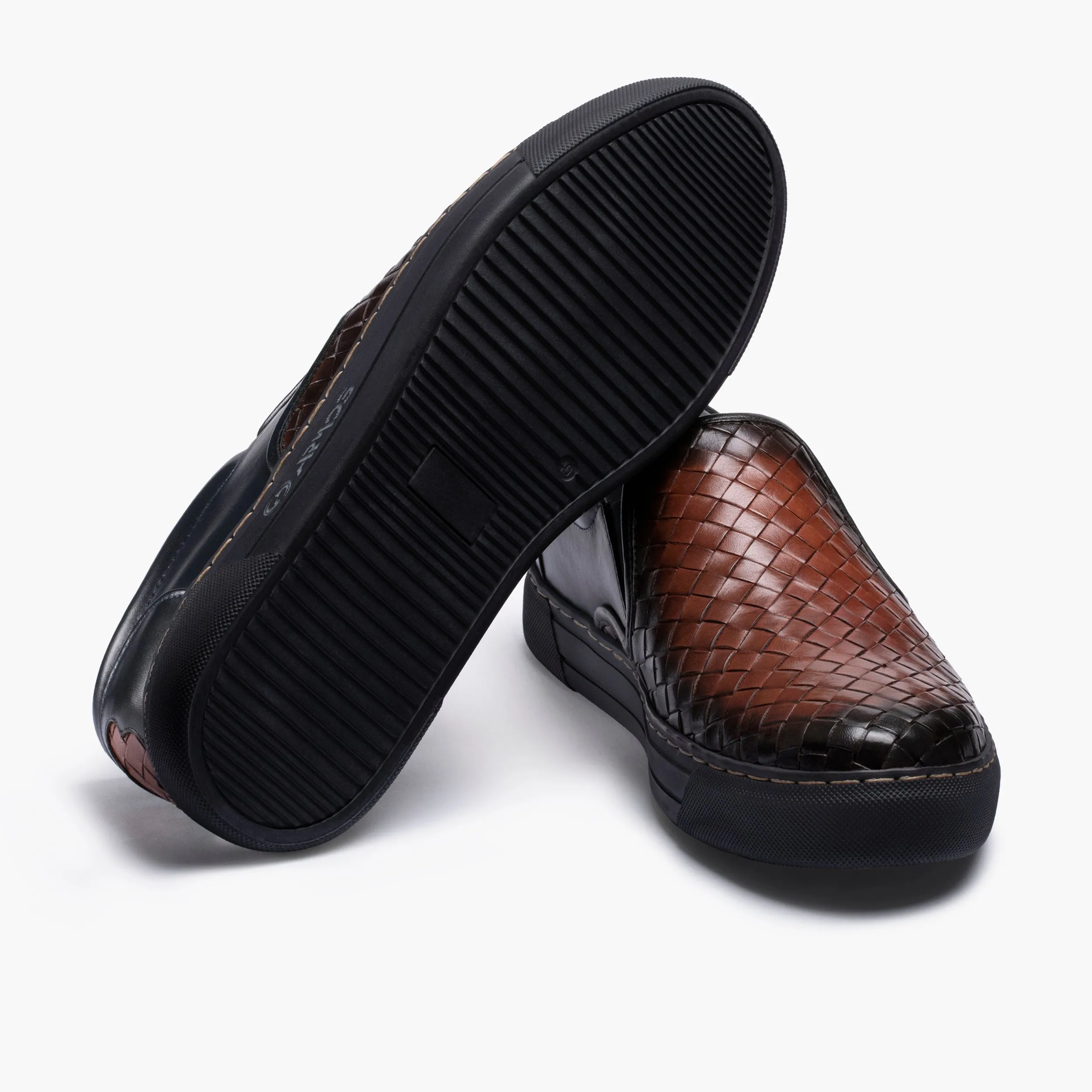 Best Slip On Shoes For Older Mens Blue and Brown Slip-On Sneaker