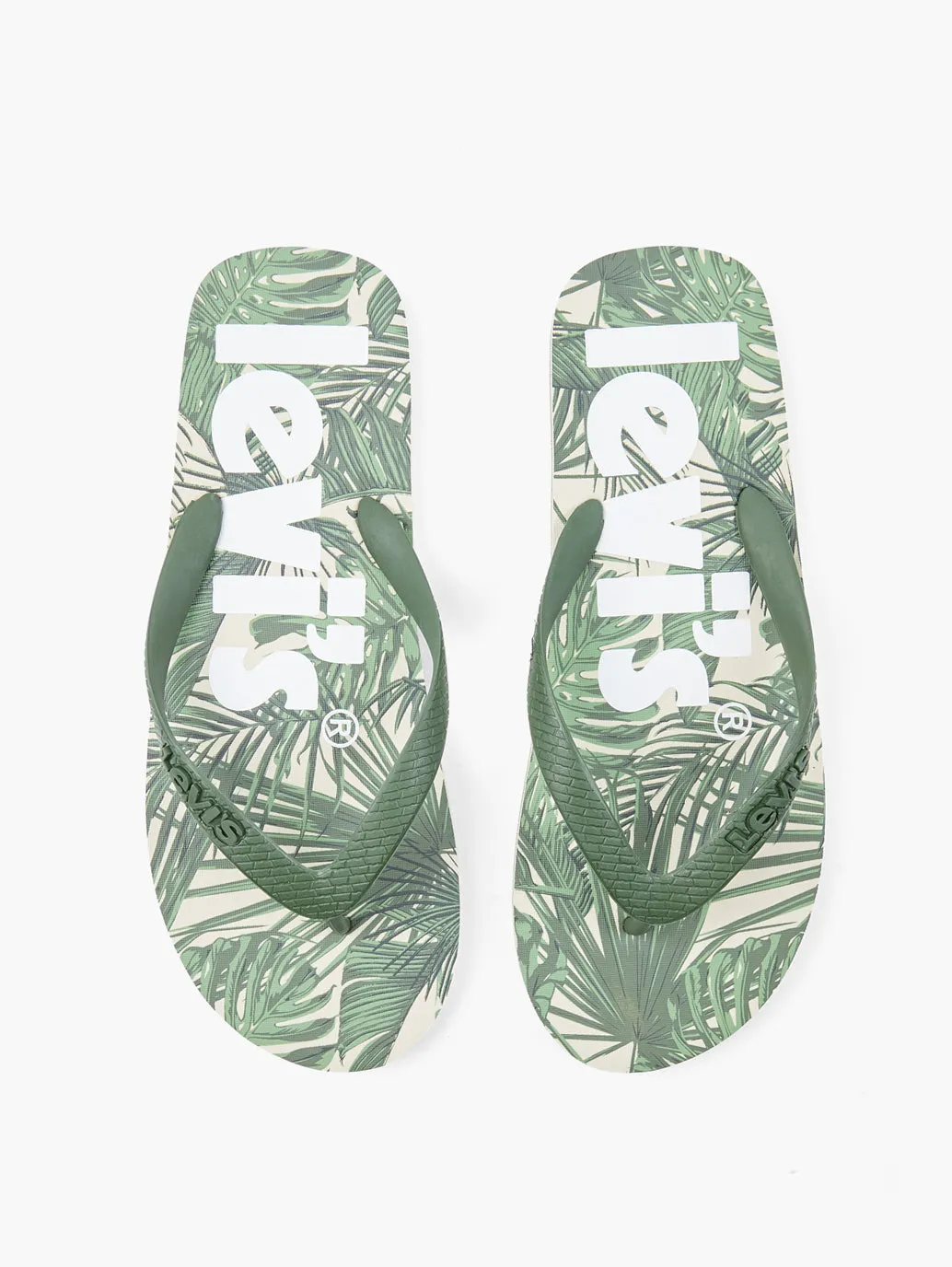 Men's Green Printed Flip-Flops Cosmic Glow Slip On