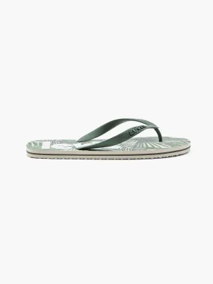 Chinese Slip Ons Men's Green Printed Flip-Flops