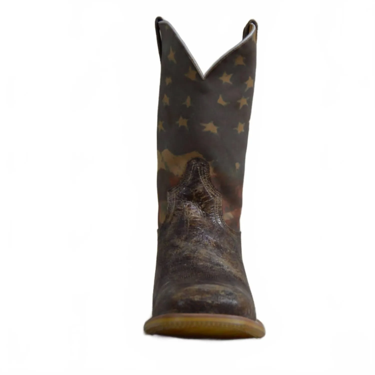 Men's Land Of The Free Boots In Marbled Brown Vamp