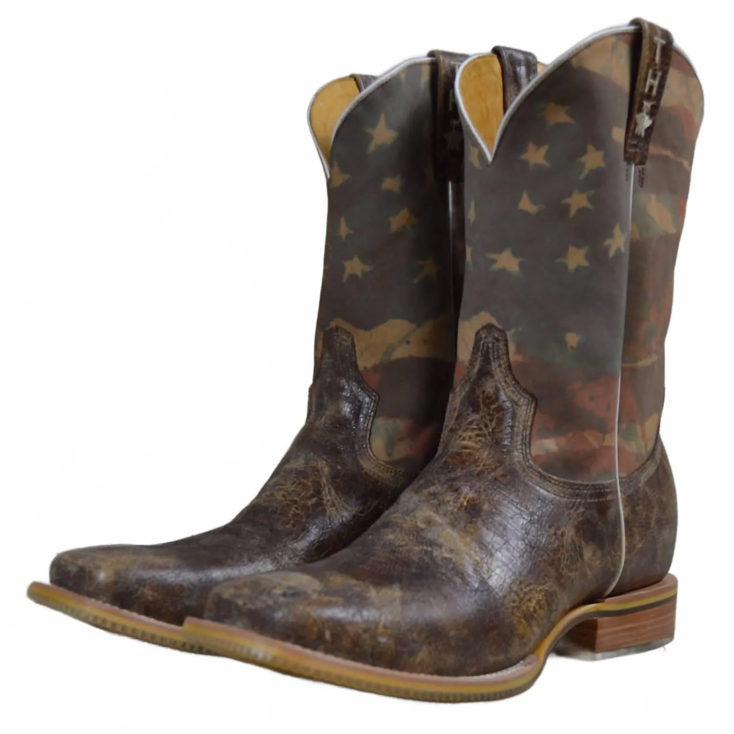  Men's Land Of The Free Boots In Marbled Brown Vamp