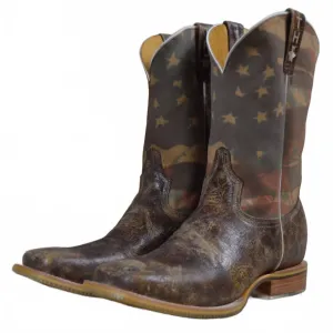 Men's Land Of The Free Boots In Marbled Brown Vamp 