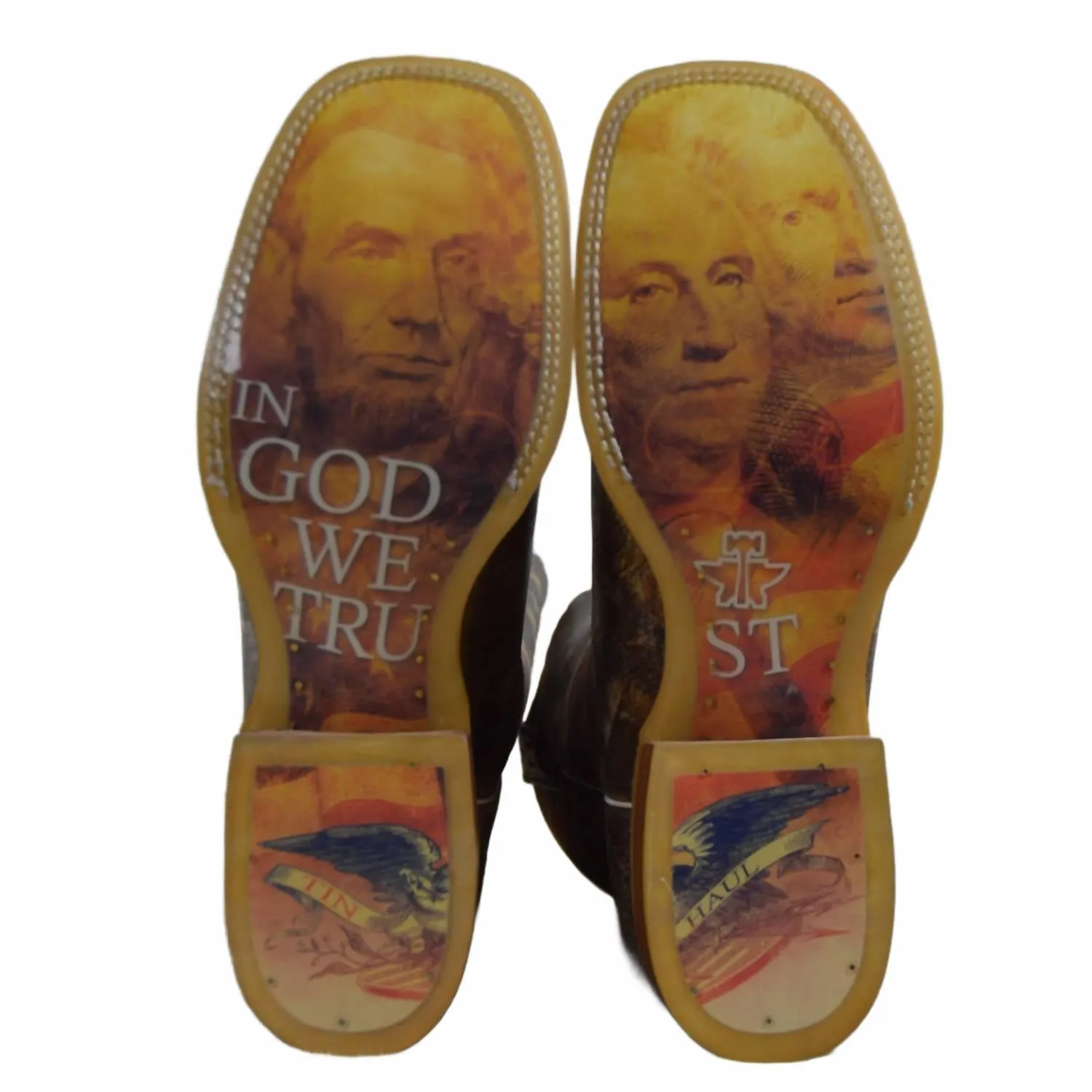 Men's Land Of The Free Boots In Marbled Brown Vamp