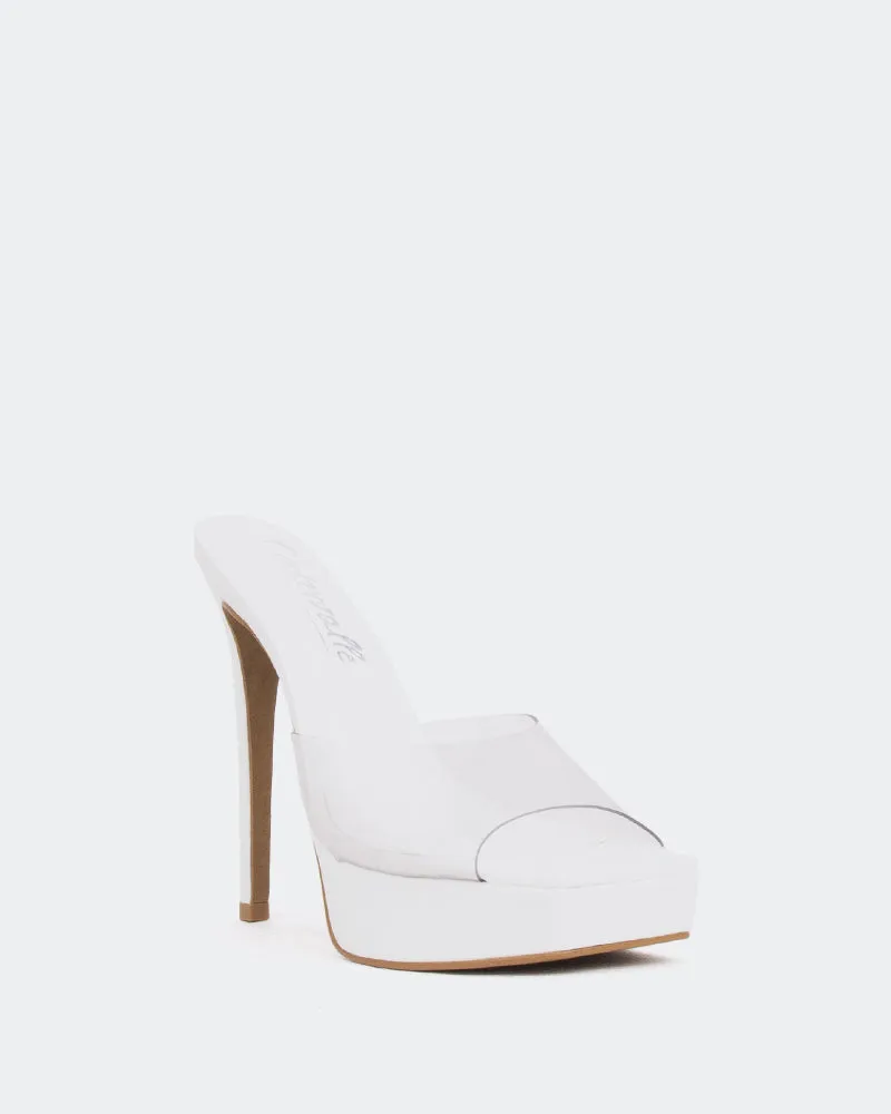 Meredith White Clear Sandals Kiyko