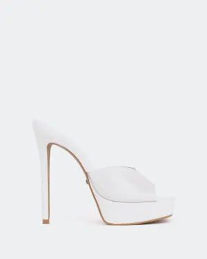 Meredith White Clear Boho Wedge Sandals