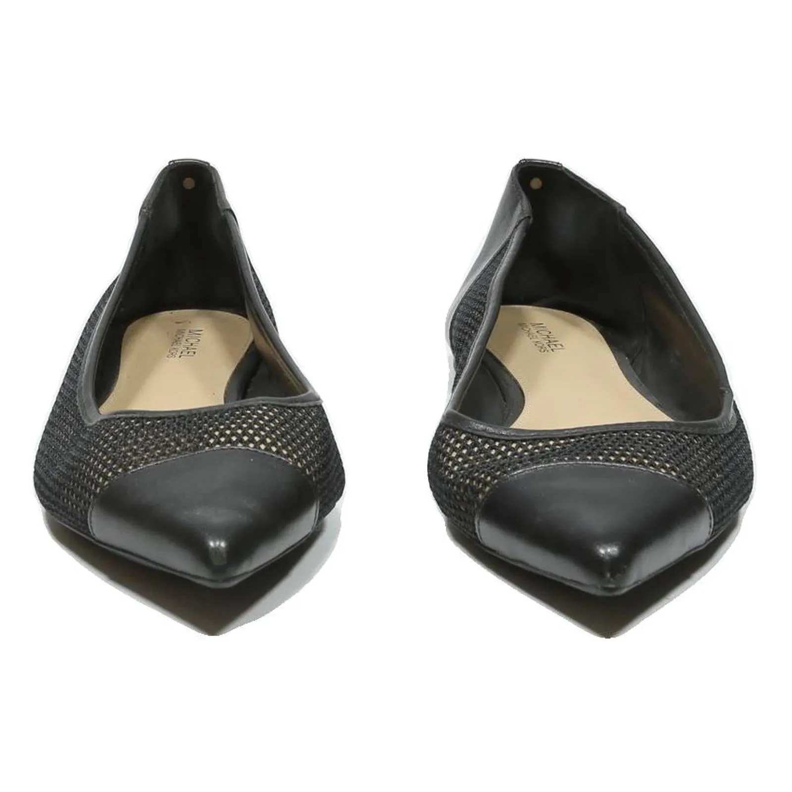Flat Feet Weightlifting Shoes MICHAEL KORS Womens Pointed Toe Ballerina Flats Leather Black UK 5.5 Elegant