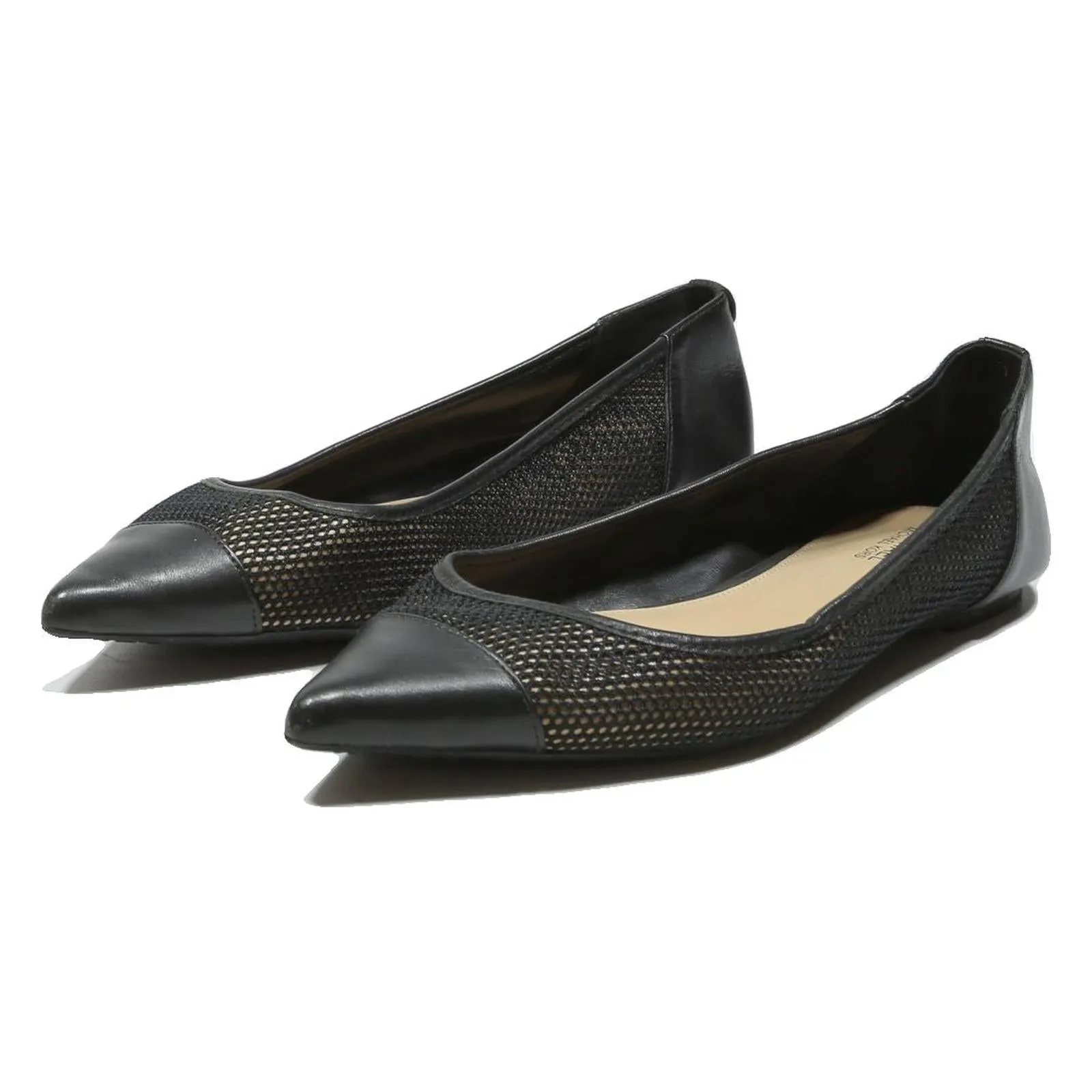 Flat Insoles For Running Shoes MICHAEL KORS Womens Pointed Toe Ballerina Flats Leather Black UK 5.5 Elegant