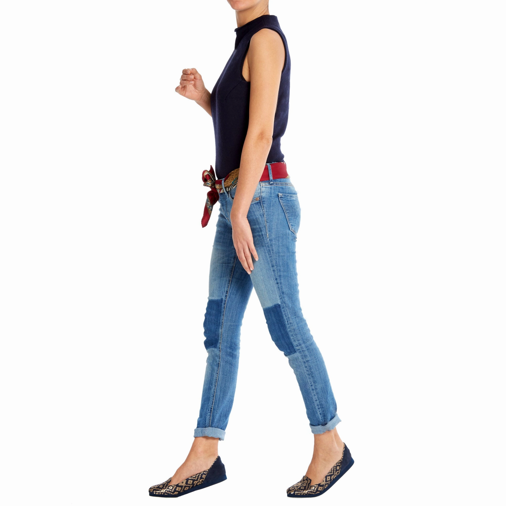 Midnight in Banaras (R) Blue Ballet Flats Basketball Shoes Vancouver