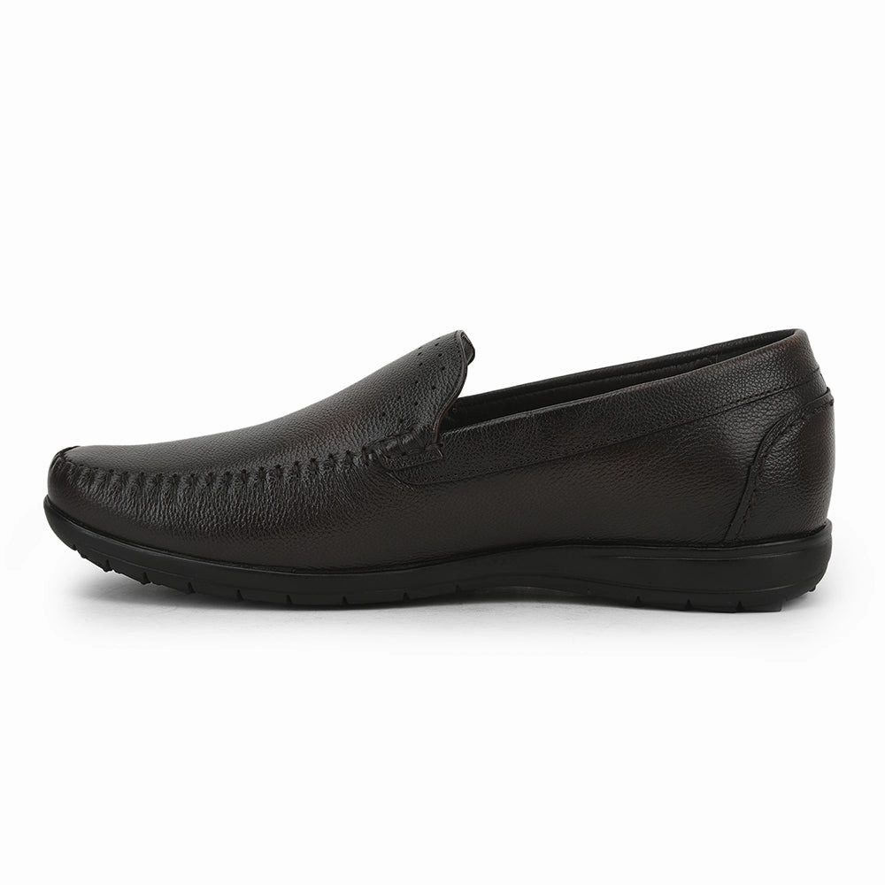 Loafers Leather Slip On Healers Casual Non lacing Loafers Shoes For Men (D.Brown) JPL-271 By Liberty
