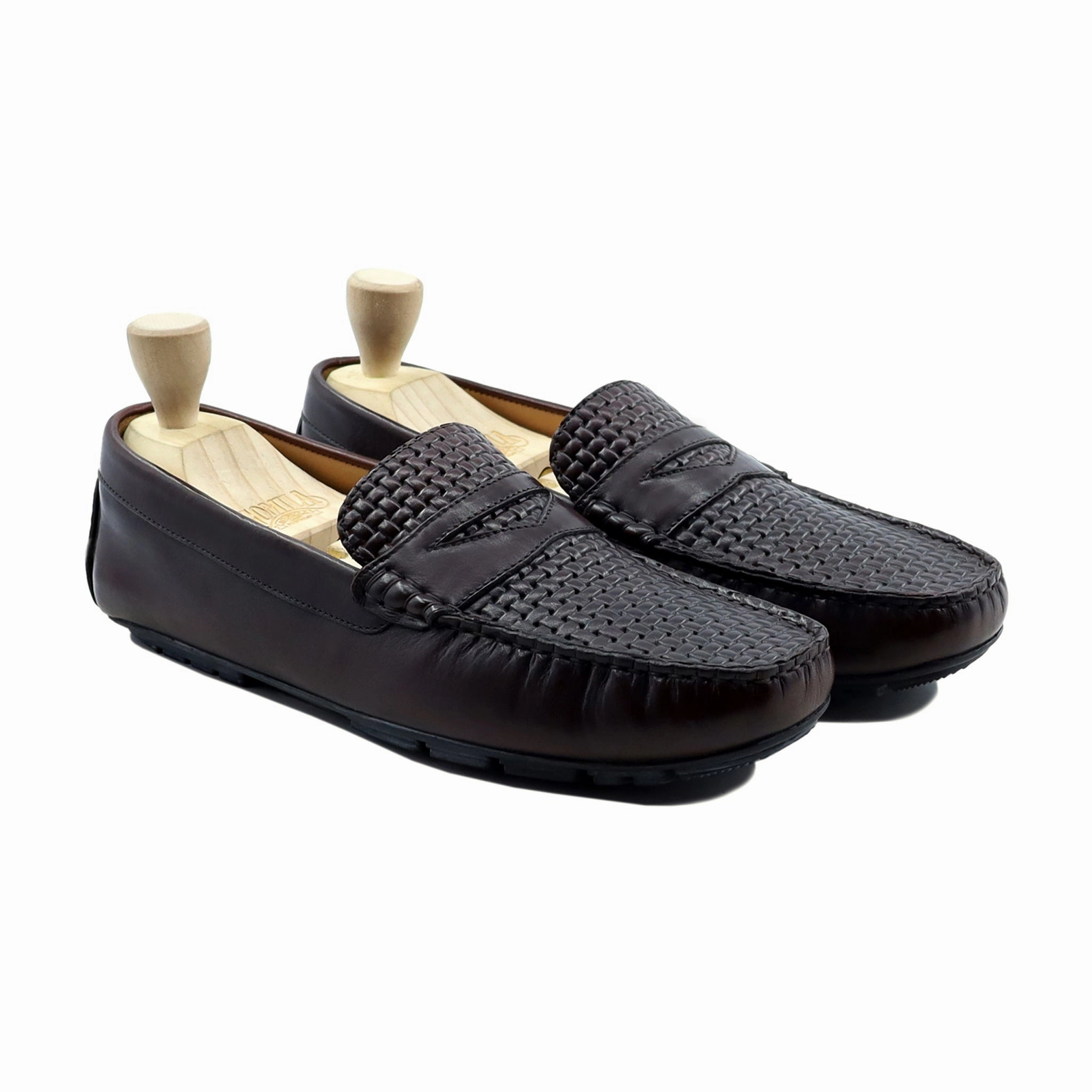 Pikolinos Loafers Moroni - Men's Dark Brown Calf And Hand Woven Calf Leather Driver Shoe