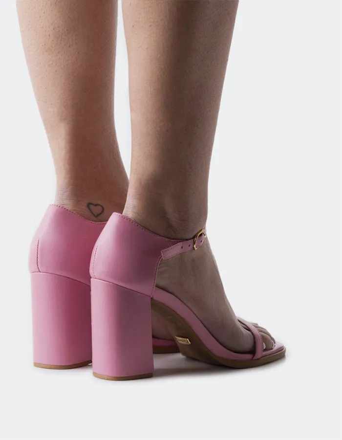 Moscato Pink Leather Designer Sandals