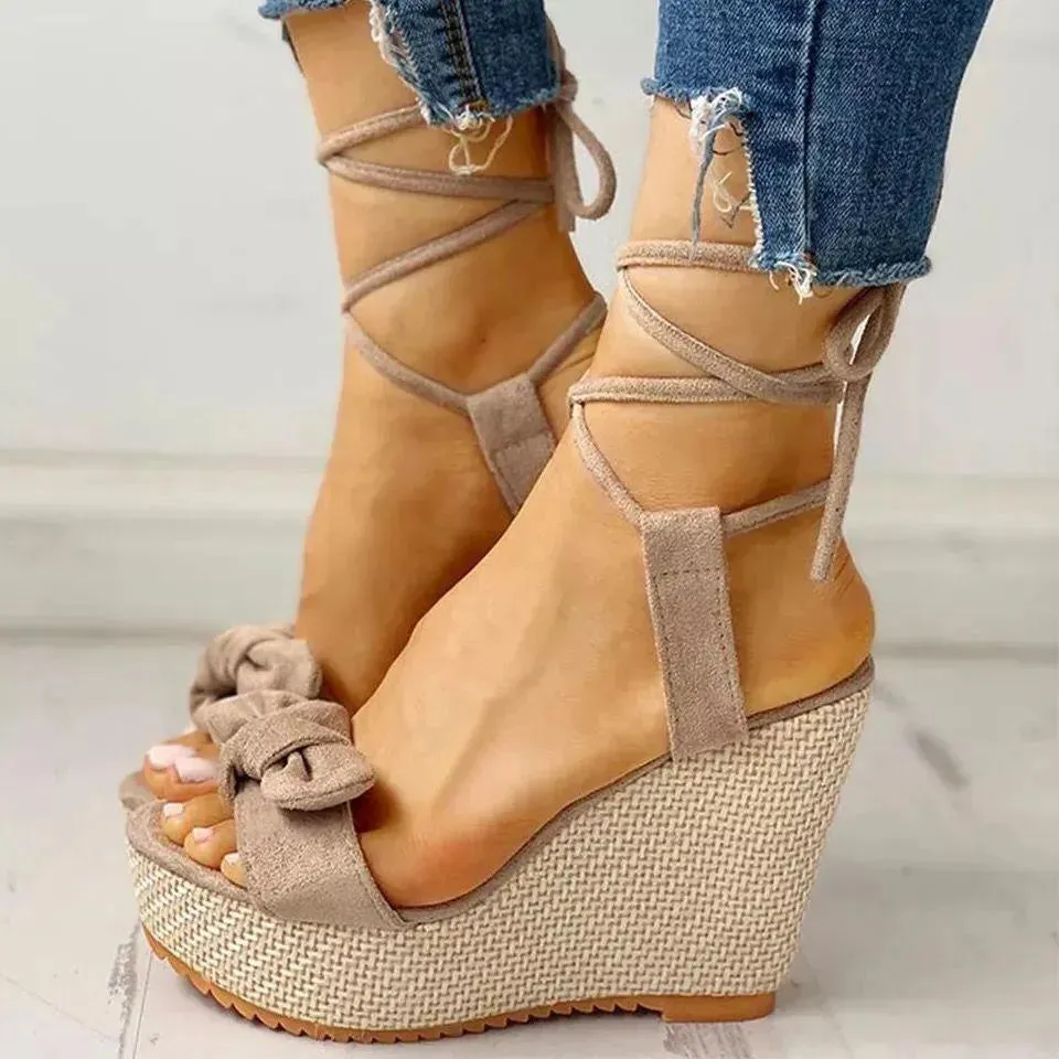 Elegant Strap Wedge Sandals Arch Sandals