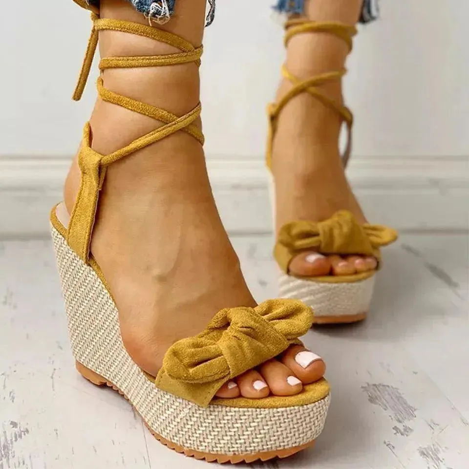 Comfortable Walking Sandals Elegant Strap Wedge Sandals