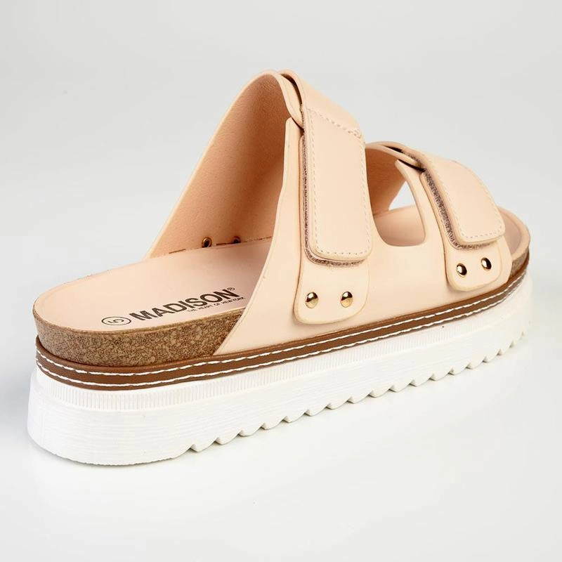 Slip On Mud Shoes Madison JO Double Velcro Strap Sandals - Nude