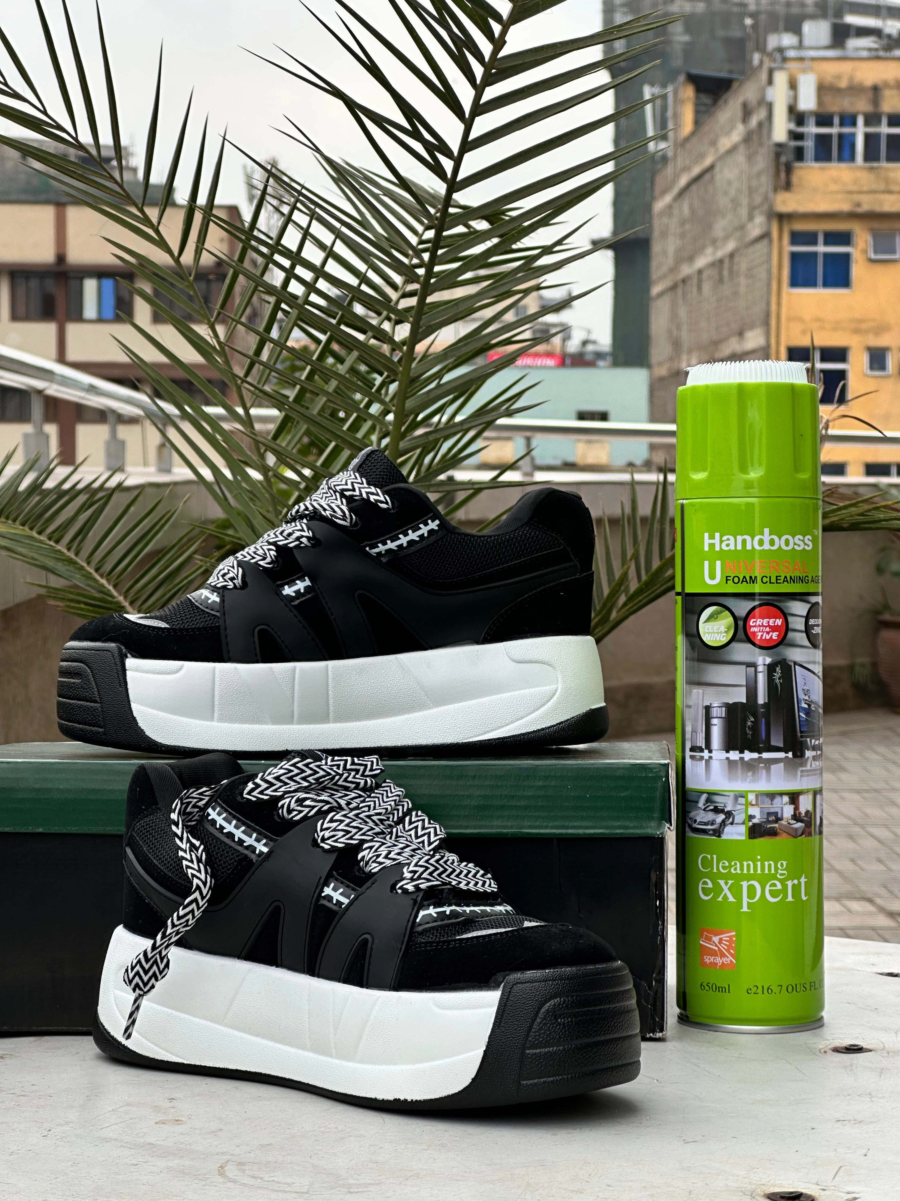 Hottest Sneakers Right Now Naked Wolfe kids Sneakers  Panda Colorway (Black/White)