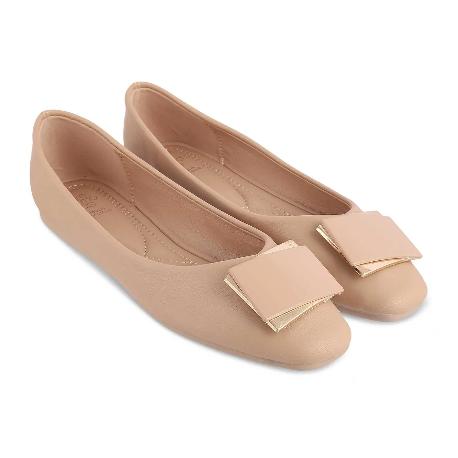 The Londre Beige Women's Casual Ballerinas Tresmode Flat Wide Width Wedding Shoes