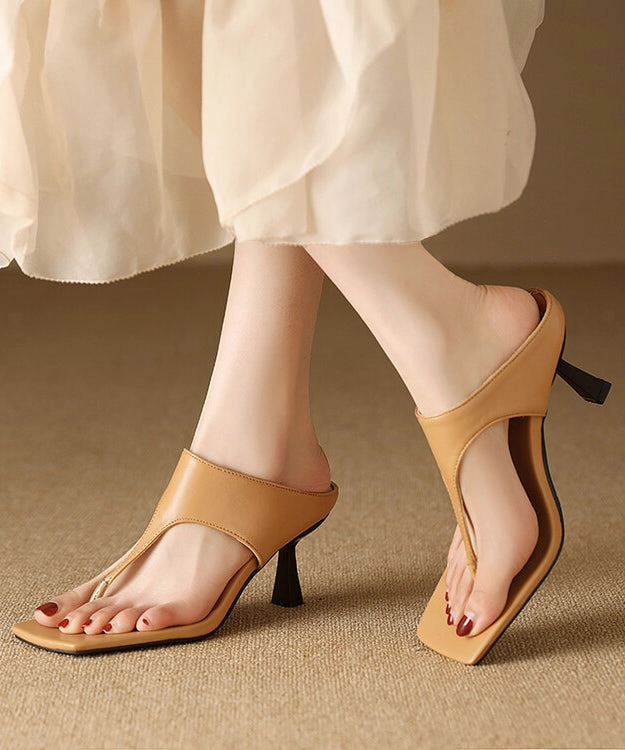 Elegant Fashion Green High Heel Flip Flops Faux Leather XC1003 Boat Shoes Slip On