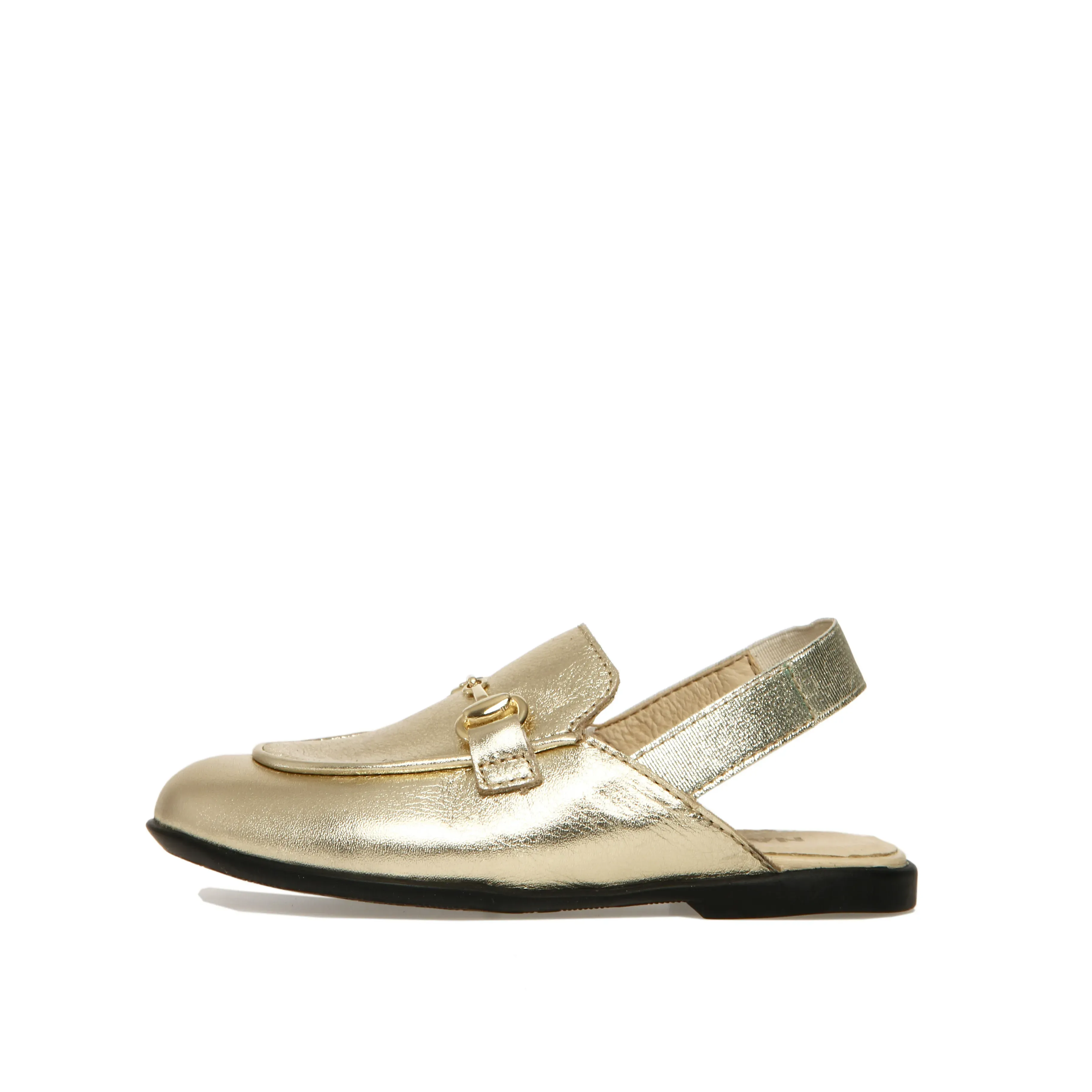 Naturino Girl's Mestre 2 Sandals - Metallic Platinum Platform Slide Sandals