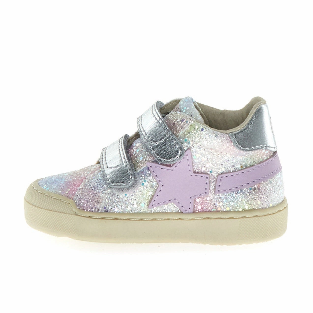 Customized Sneakers Naturino Girl's Singery Vl Casual Shoes - Multi/Silver/Lilac