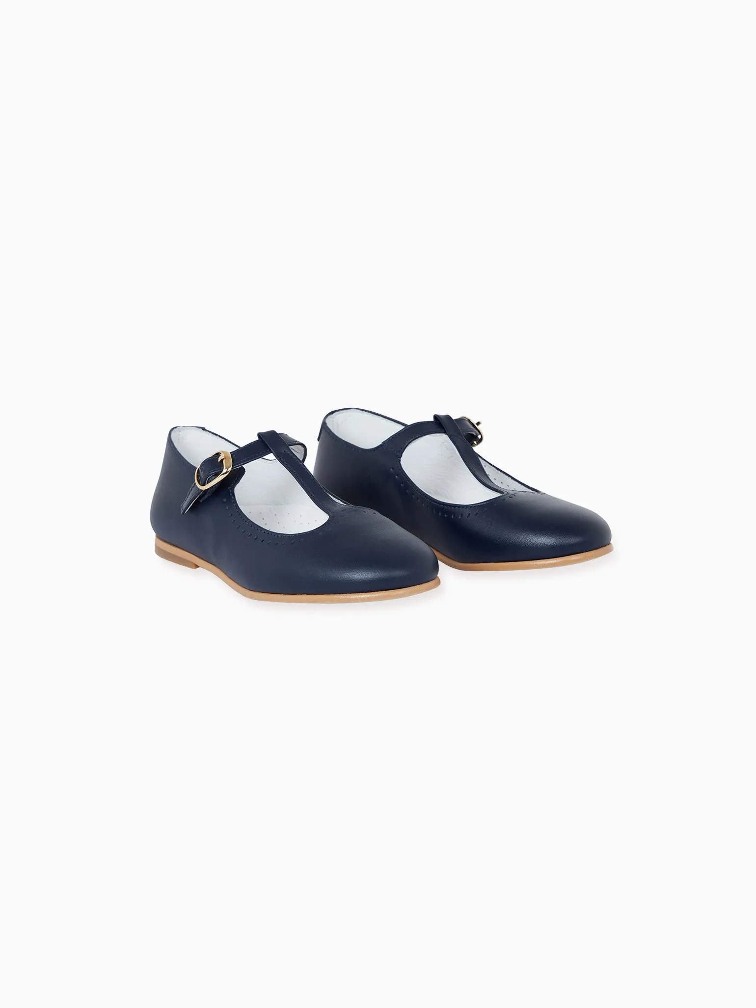 Running Shoe For Arch Support Navy Leather Girl T-Bar Shoes