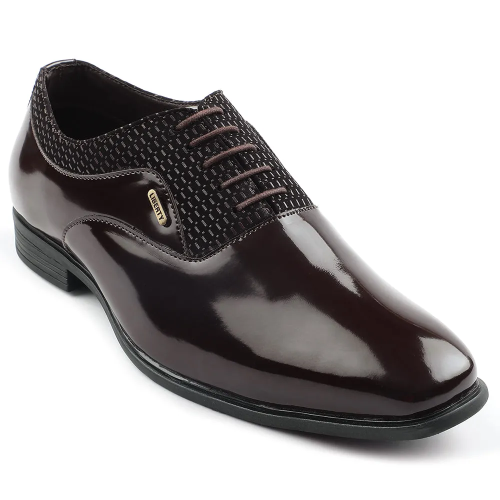 Dress Shoes For Short Men Fortune Brown Formal Lacing Oxford Shoes For Mens A998-07 By Liberty