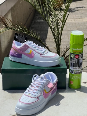 Nike Air Force 1 Shadow  White/Pink/Yellow Best Sneakers For Nurses