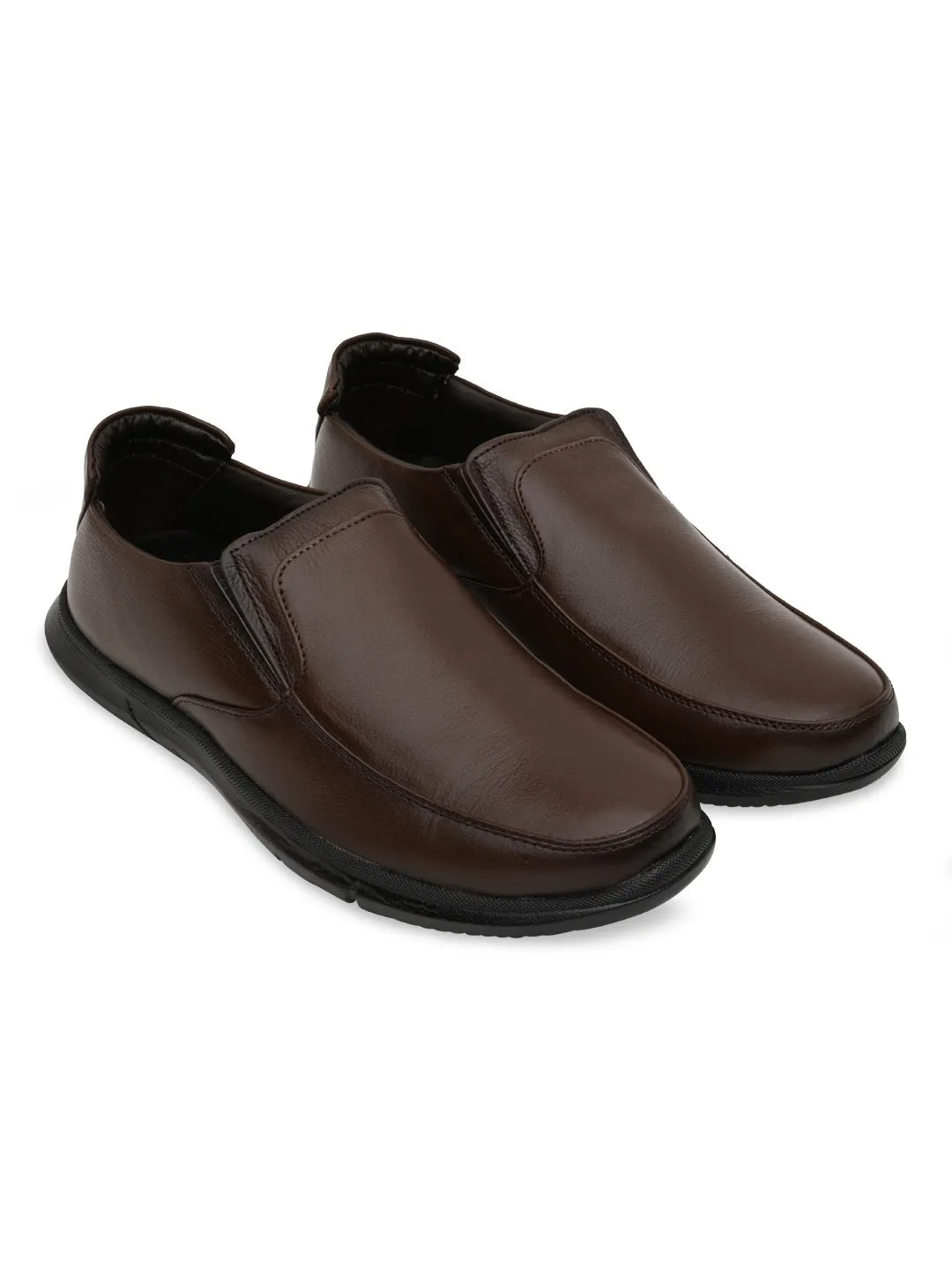 Regal Brown Men Comfort Leather Slip Ons Slip On Cycling Shoes